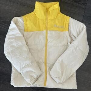 Bumble yellow and white puffer jacket / vest